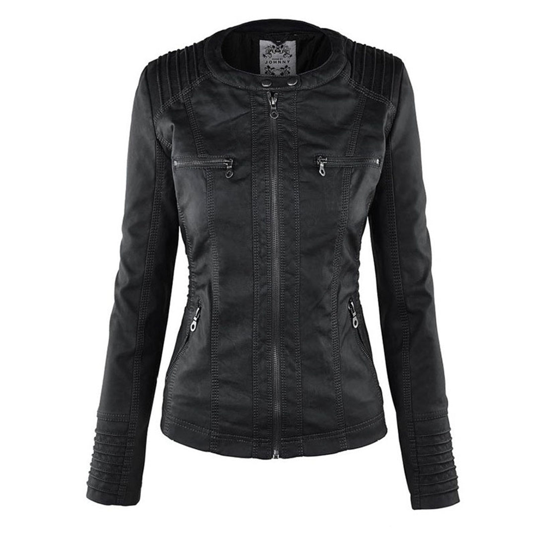 Waterdichte Dames Lederjas met Afneembare Capuchon – Echt Leer & Winddicht