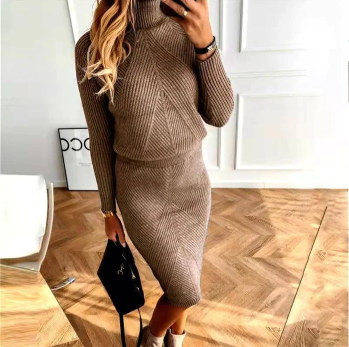 Damen Rollkragenpullover Kleid – Elegant und Bequem für Herbst und Winter