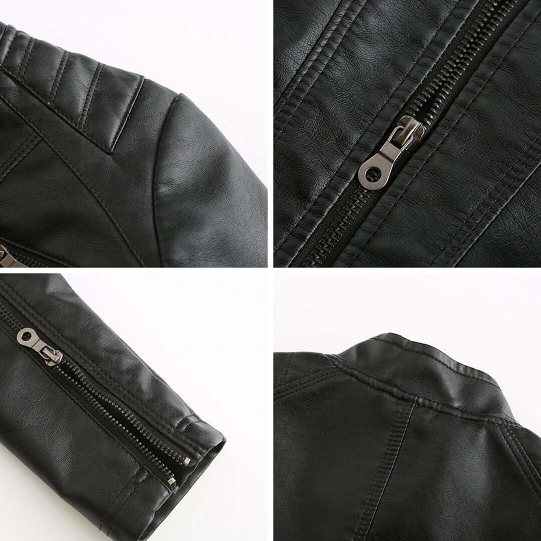 Dames Leren Jas met Tijdloze Elegante Look