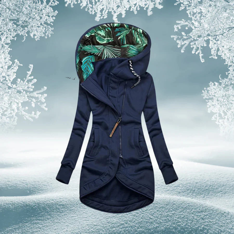 Groene damesparka met capuchon – Warme en waterdichte winterjas