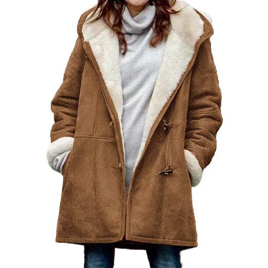 Casual Damesjas met Capuchon – Fleece Gevoerd voor Extra Warmte
