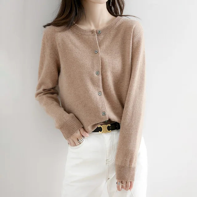 Zachte Cashmere Dames Cardigan met Knopen