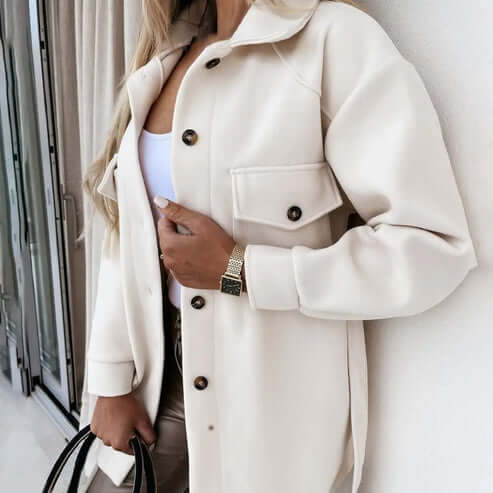 Casual Damesjas met Vintage Look en Warme Losse Pasvorm