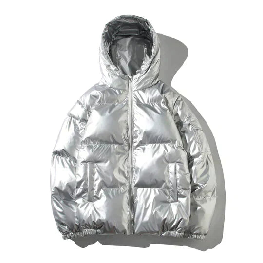 Winddichte Metallic Winterjas voor Heren | Pufferjack