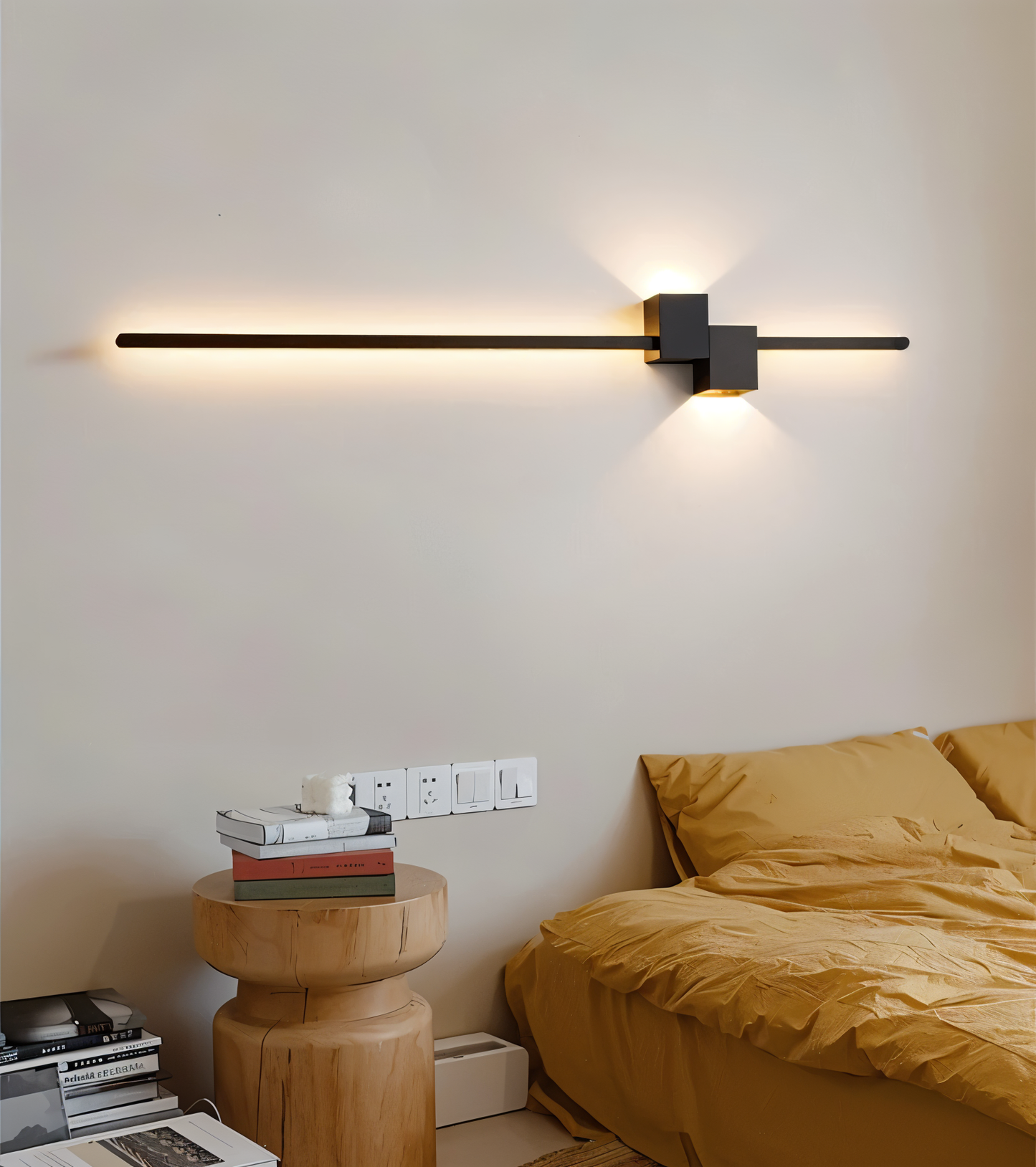 The Line Wandlamp - Minimalistische Zwarte Lange LED Wandverlichting