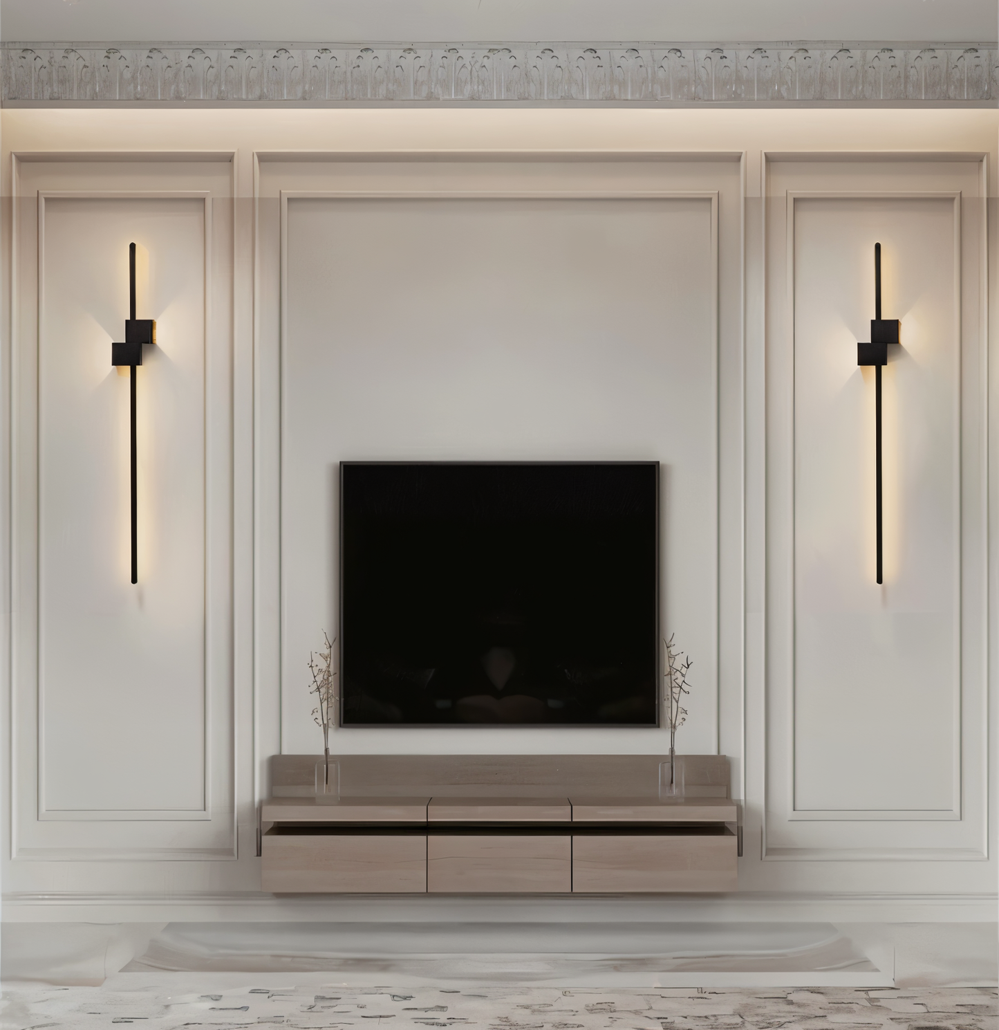 The Line Wandlamp - Minimalistische Zwarte Lange LED Wandverlichting