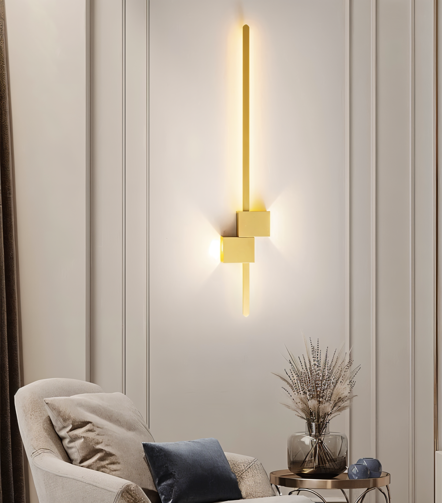 The Line Wandlamp - Minimalistische Zwarte Lange LED Wandverlichting