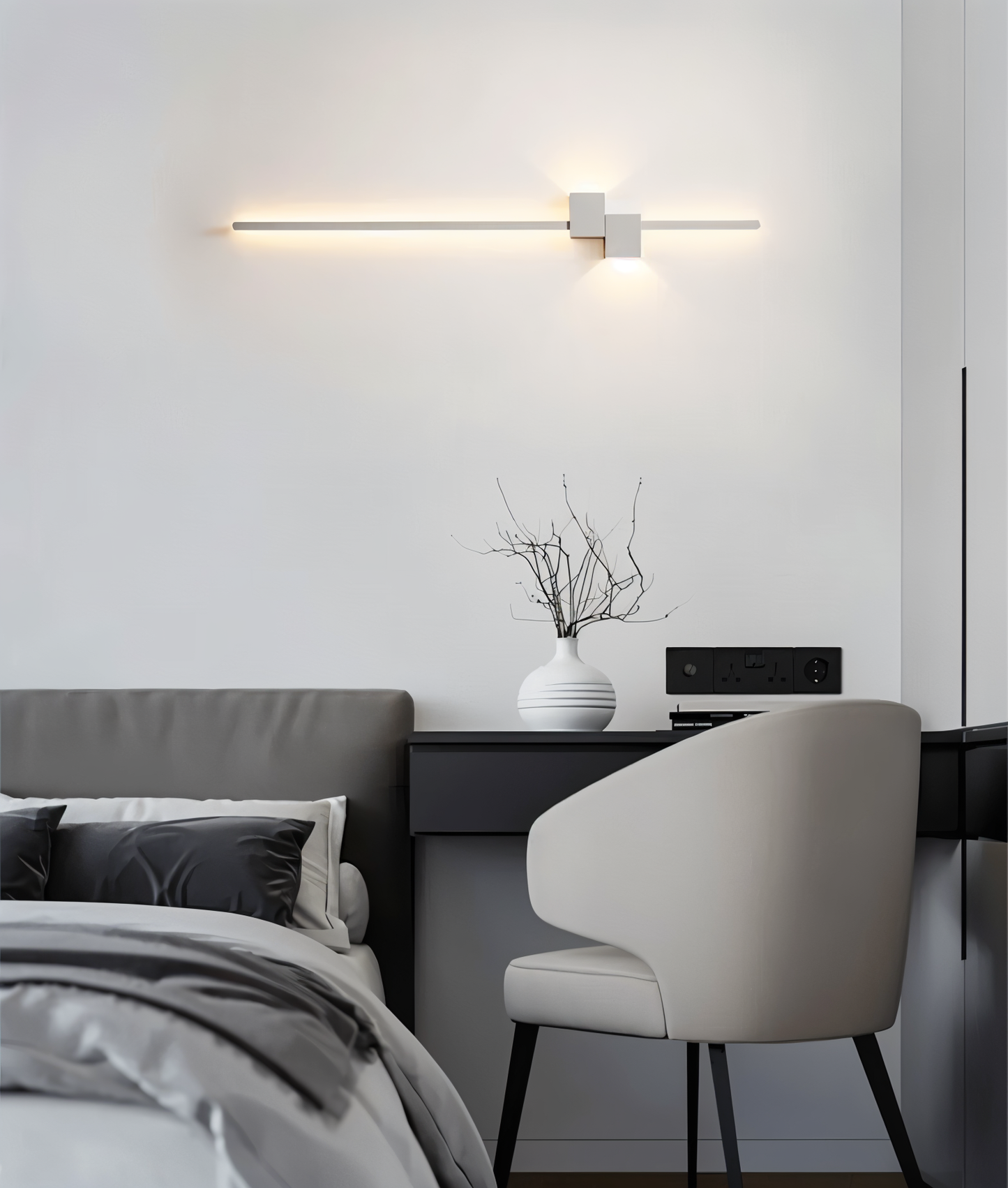 The Line Wandlamp - Minimalistische Zwarte Lange LED Wandverlichting