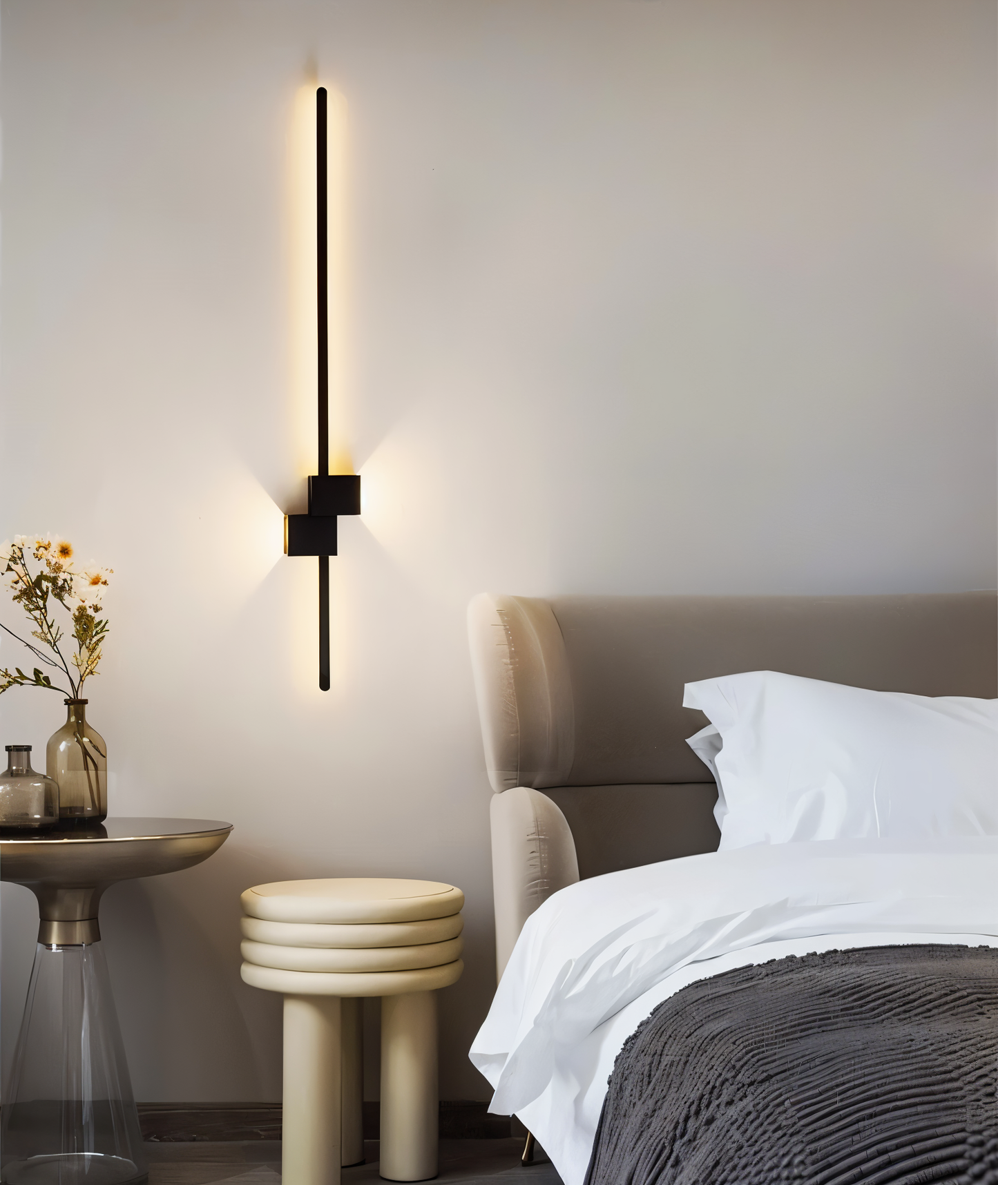 The Line Wandlamp - Minimalistische Zwarte Lange LED Wandverlichting