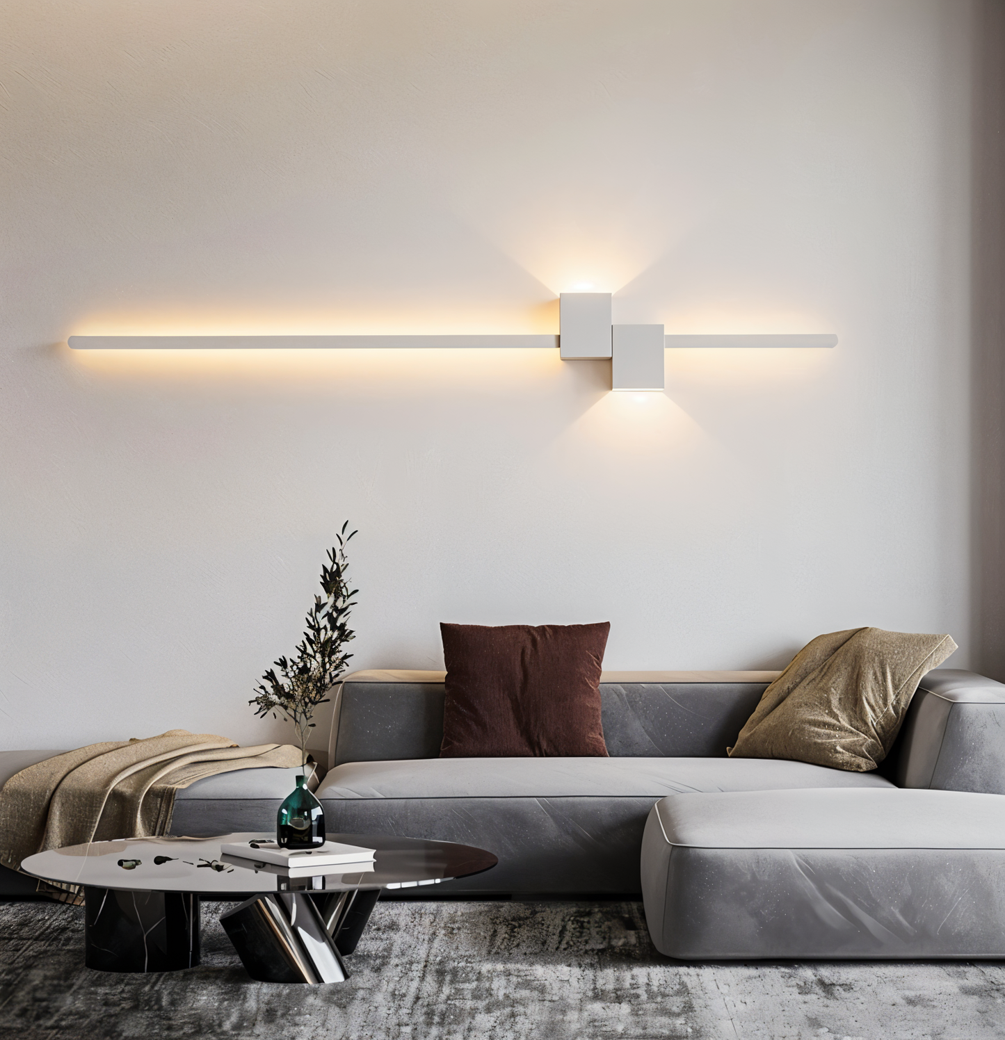 The Line Wandlamp - Minimalistische Zwarte Lange LED Wandverlichting