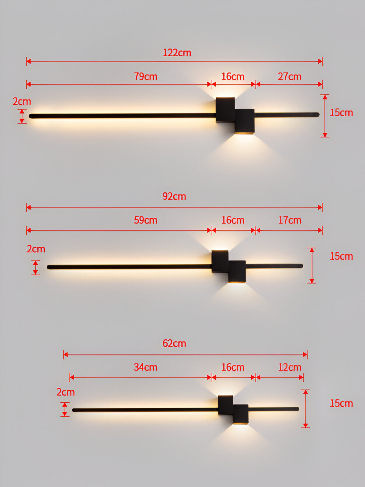The Line Wandlamp - Minimalistische Zwarte Lange LED Wandverlichting