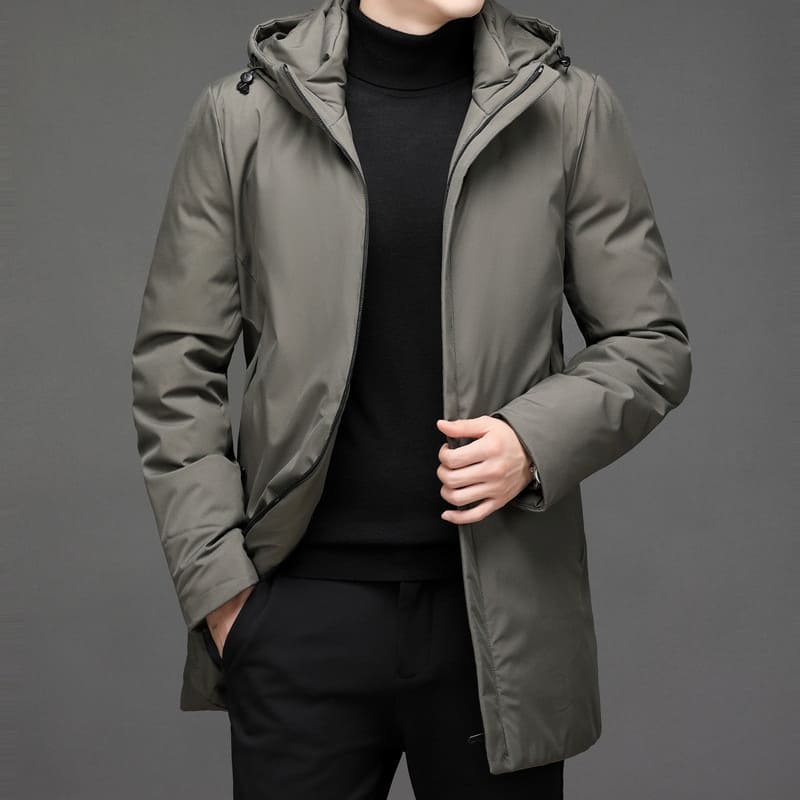 Heren Longline Parka met Meerdere Zakken - Warm en Modern