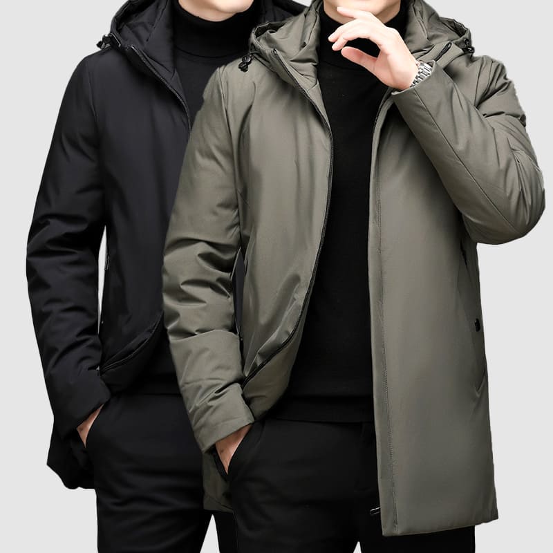 Heren Longline Parka met Meerdere Zakken - Warm en Modern