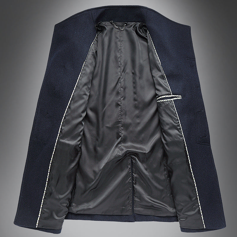 Heren Wol Overjas – Slim Fit Enkelsluiting met Reverskraag – Klassieke Winterjas