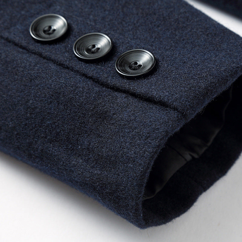 Heren Wol Overjas – Slim Fit Enkelsluiting met Reverskraag – Klassieke Winterjas