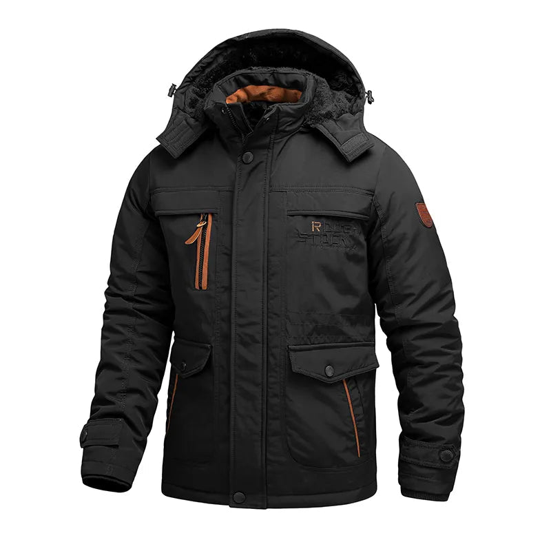 Heren Winterjas Tactisch – Waterdicht & Gevoerd met Afneembare Capuchon