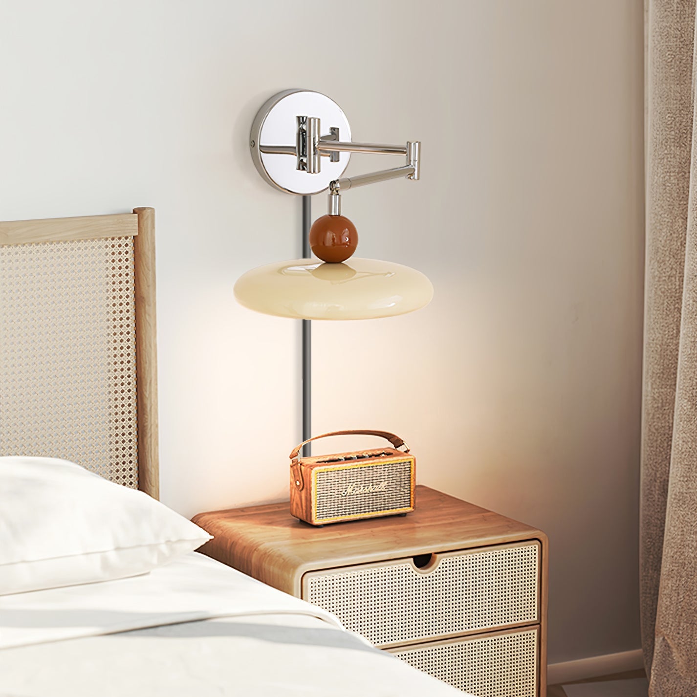 Myna – Wandlamp met Stekker | 20 cm Rond Design met LED