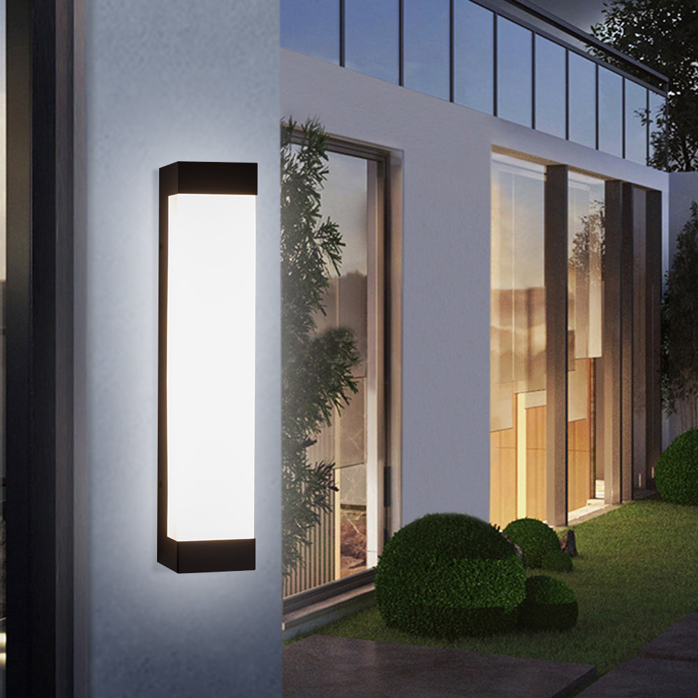 Wasserdichte LED-Wandlampe für den Außenbereich – Längliches Acryl-Design – IP65 – Moderne Beleuchtung für Garten & Fassade