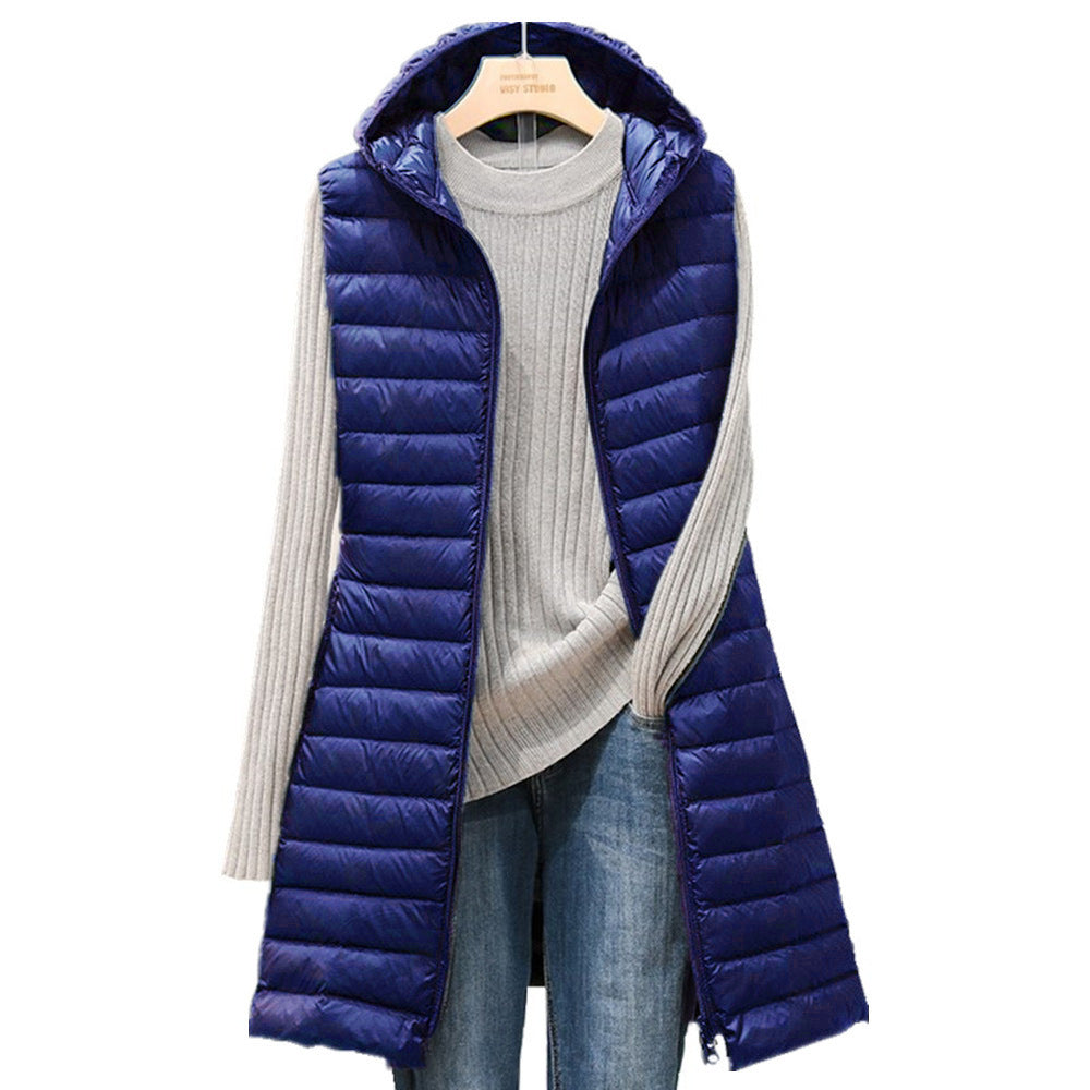 Damen Steppweste mit Kapuze - Leicht und Mittel-lang - Herbst und Winter