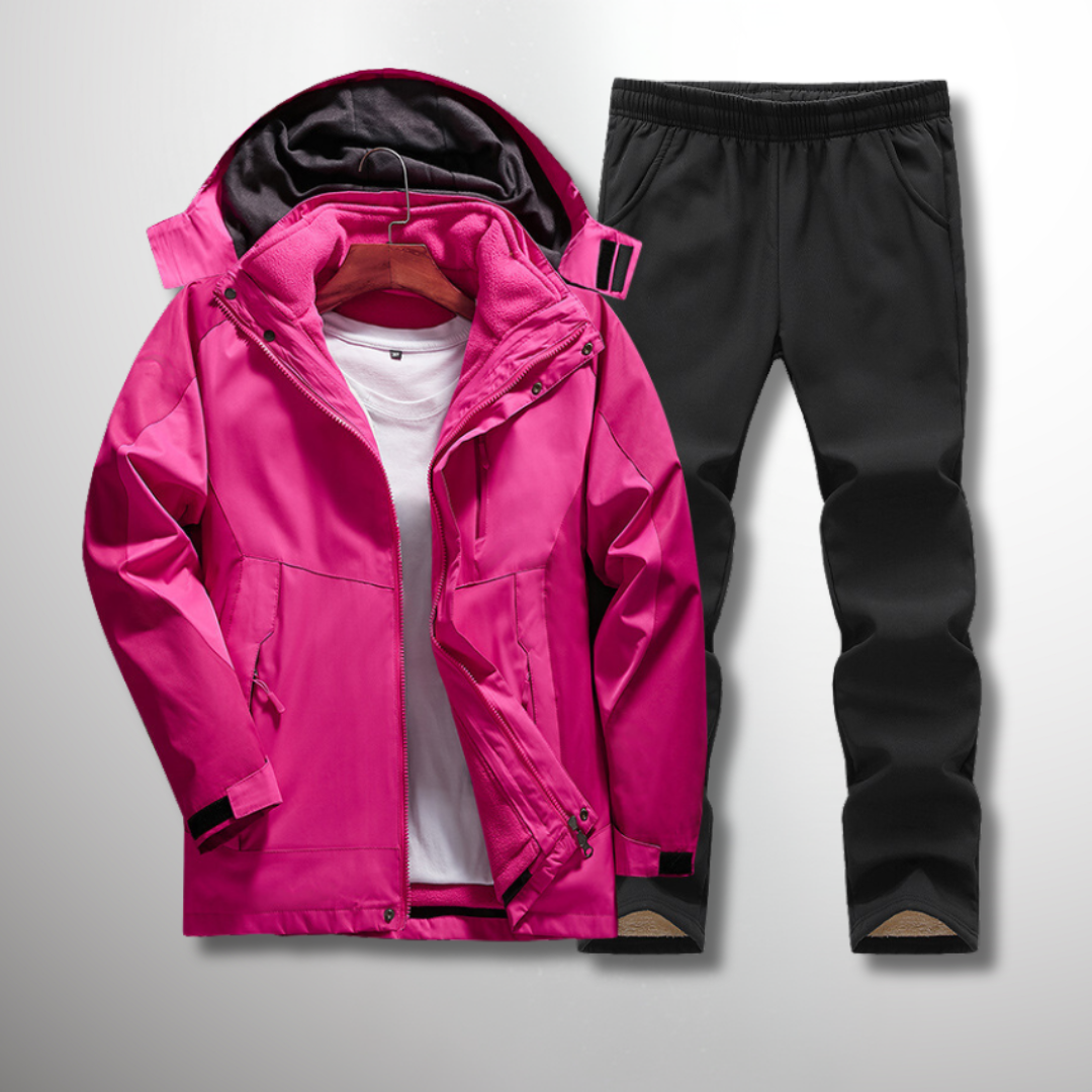 3-in-1 Outdoor Set voor Dames – Wind- & Waterdicht met Afneembare Fleecejas