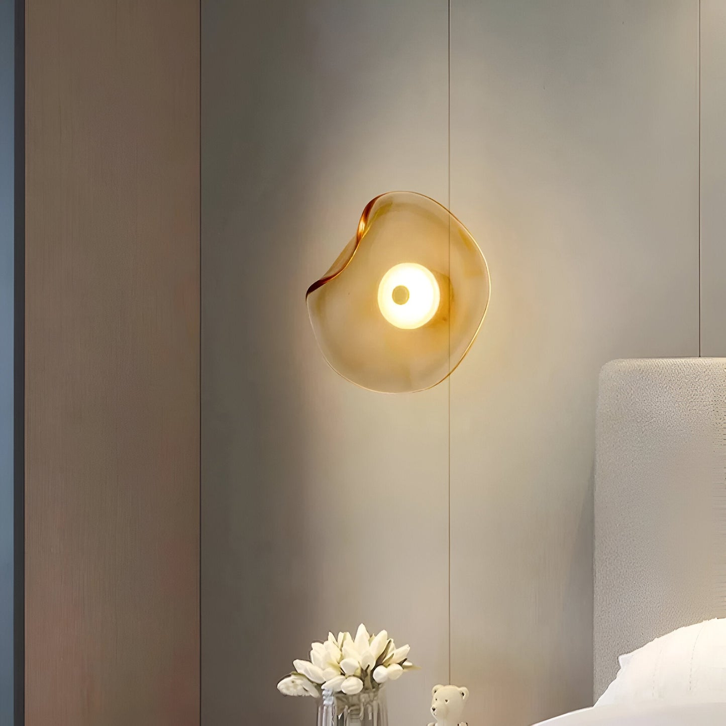 Moderne Glas Scandinavische Minimalistische LED Wandlamp – Sfeervolle Wandverlichting voor Interieurs