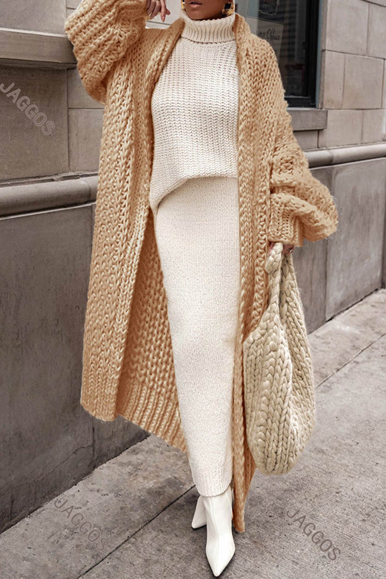 Dames Lange Gebreide Cardigan - Warm en Casual
