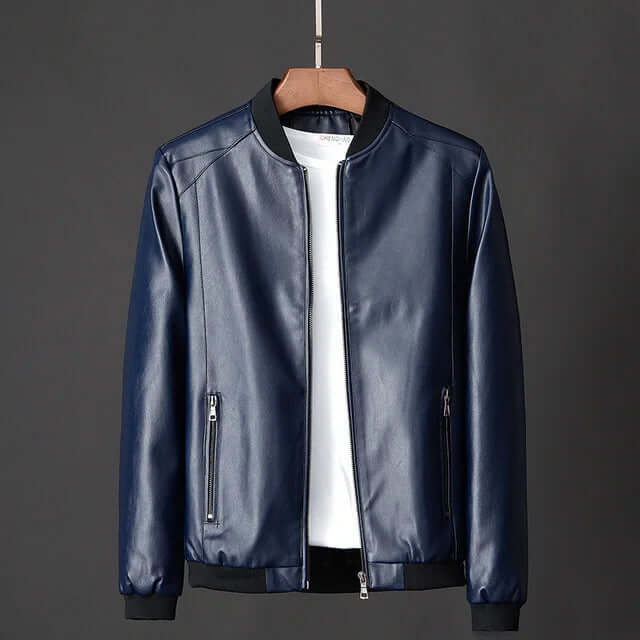 Warme Herrenjacke aus Kunstleder für den Winter
