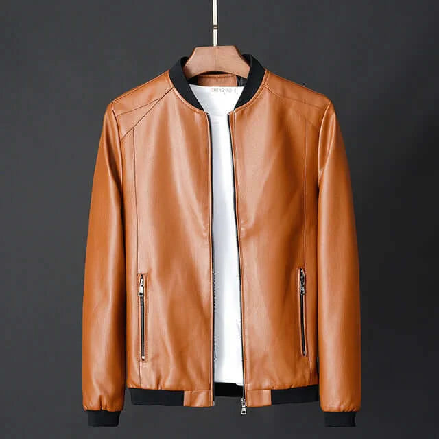 Warme Herrenjacke aus Kunstleder für den Winter
