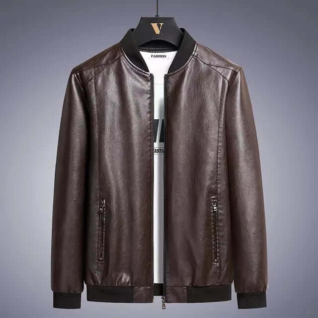 Warme Herrenjacke aus Kunstleder für den Winter