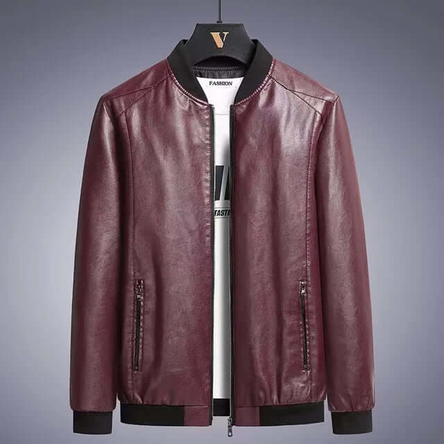 Warme Herrenjacke aus Kunstleder für den Winter