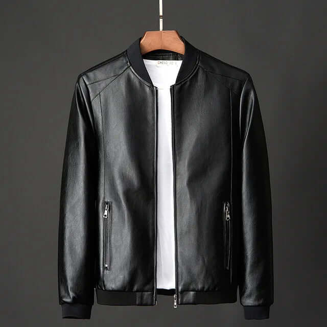 Warme Herrenjacke aus Kunstleder für den Winter