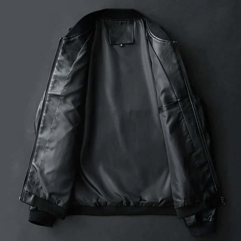 Warme Herrenjacke aus Kunstleder für den Winter