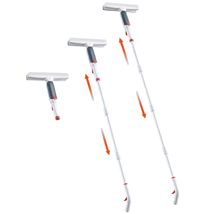 Telescoop Raamwisser met Spray – Verstelbaar tot 190cm – Microvezel & Schraper