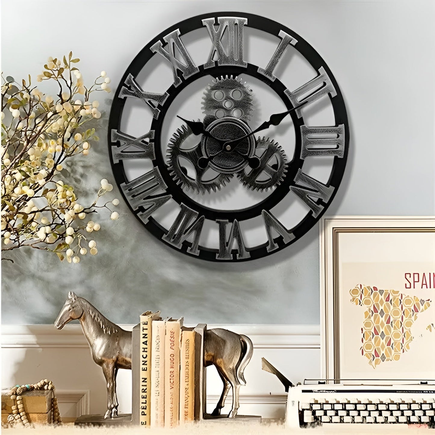 RetroTimeless Wandklok – Vintage Industriële Houten Klok