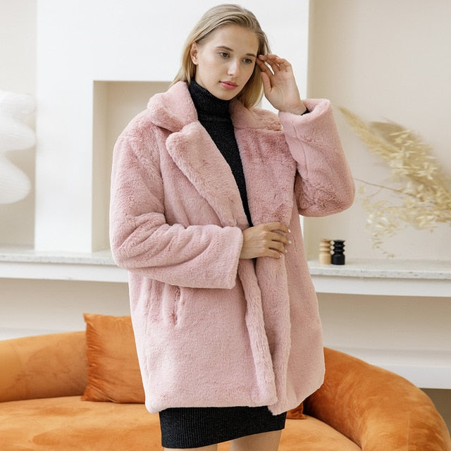Dames Elegante Imitatiebontjas – Warm & Stijlvol voor Herfst en Winter