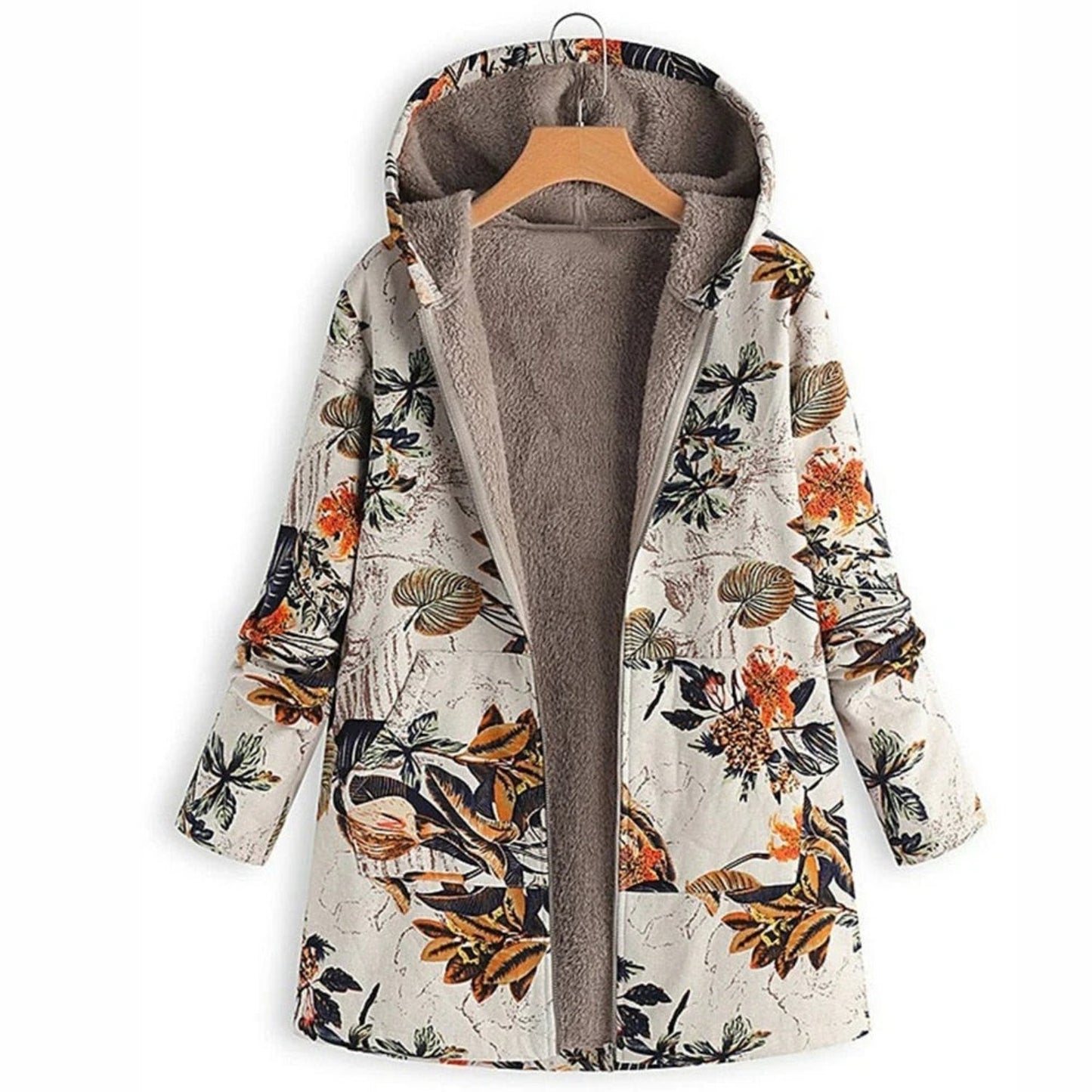 Warme Damesjas met Bloemenprint – Casual & Comfortabel voor Herfst/Winter