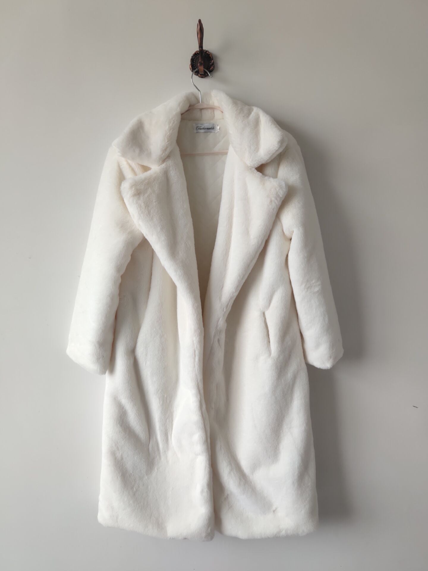 Dames lange zachte pluchen jas – Warm, stijlvol en elegant voor koude dagen