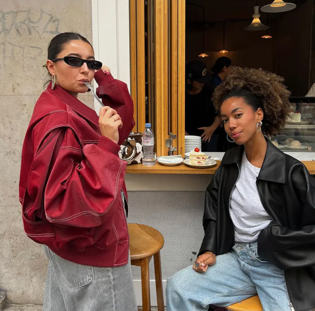 Dames Oversized Leren Jas Rood – Trendy & Stoer