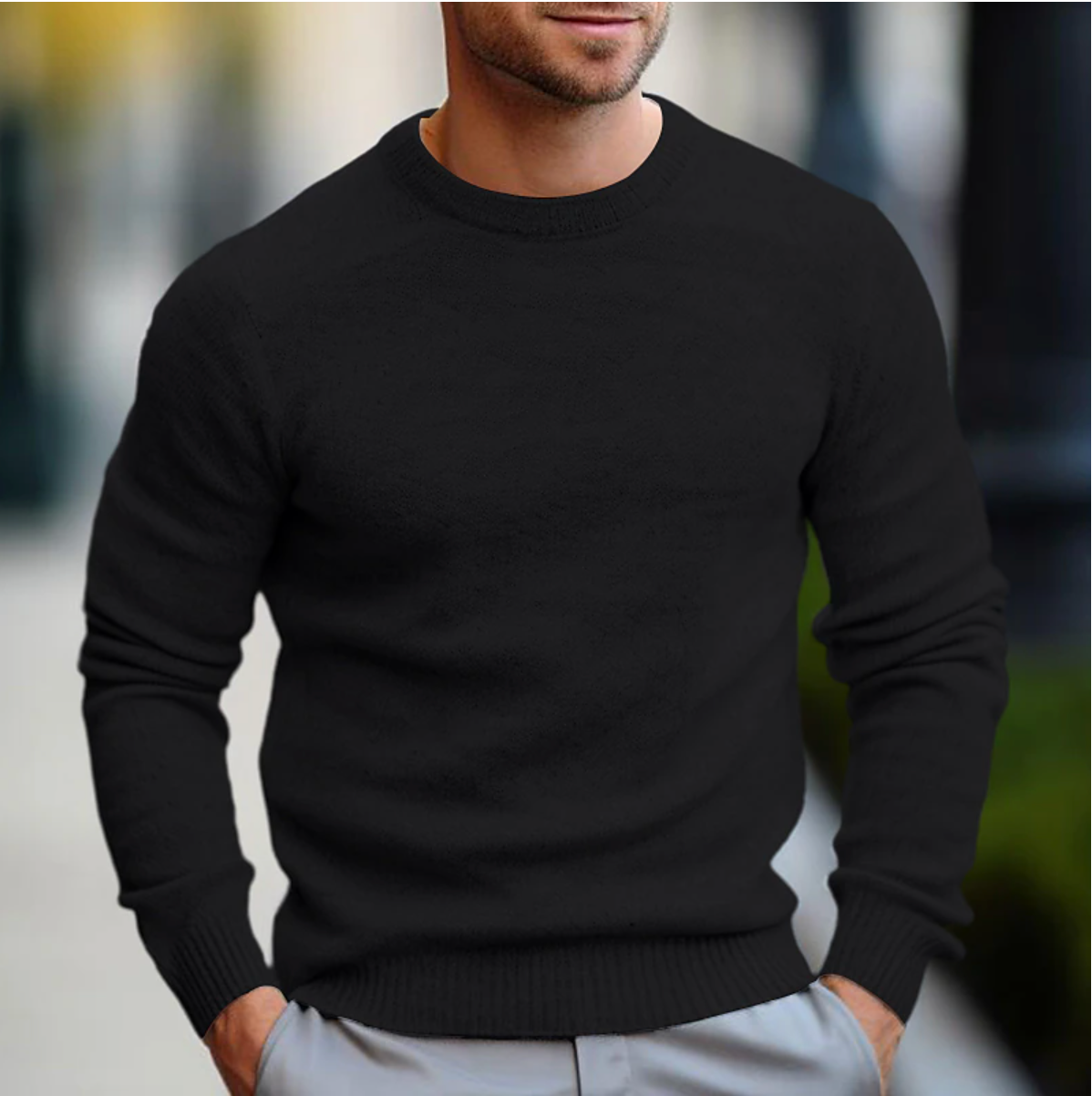 Heren Casual Trui met Ronde Hals – Comfortabel en Stijlvol