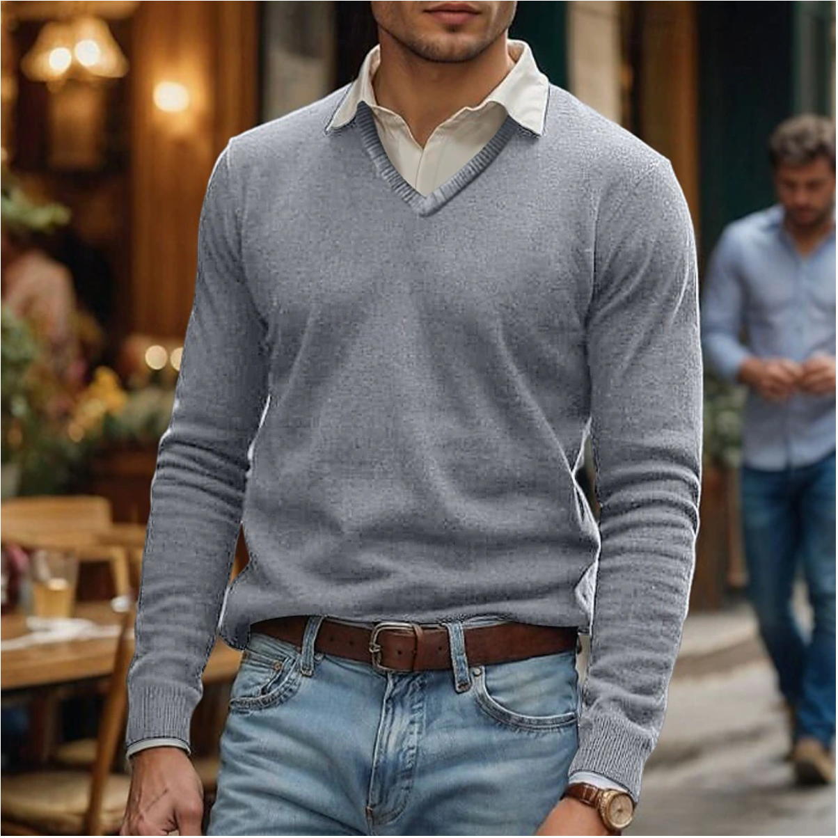 Heren V-Hals Trui – Elegant, Comfortabel & Veelzijdig