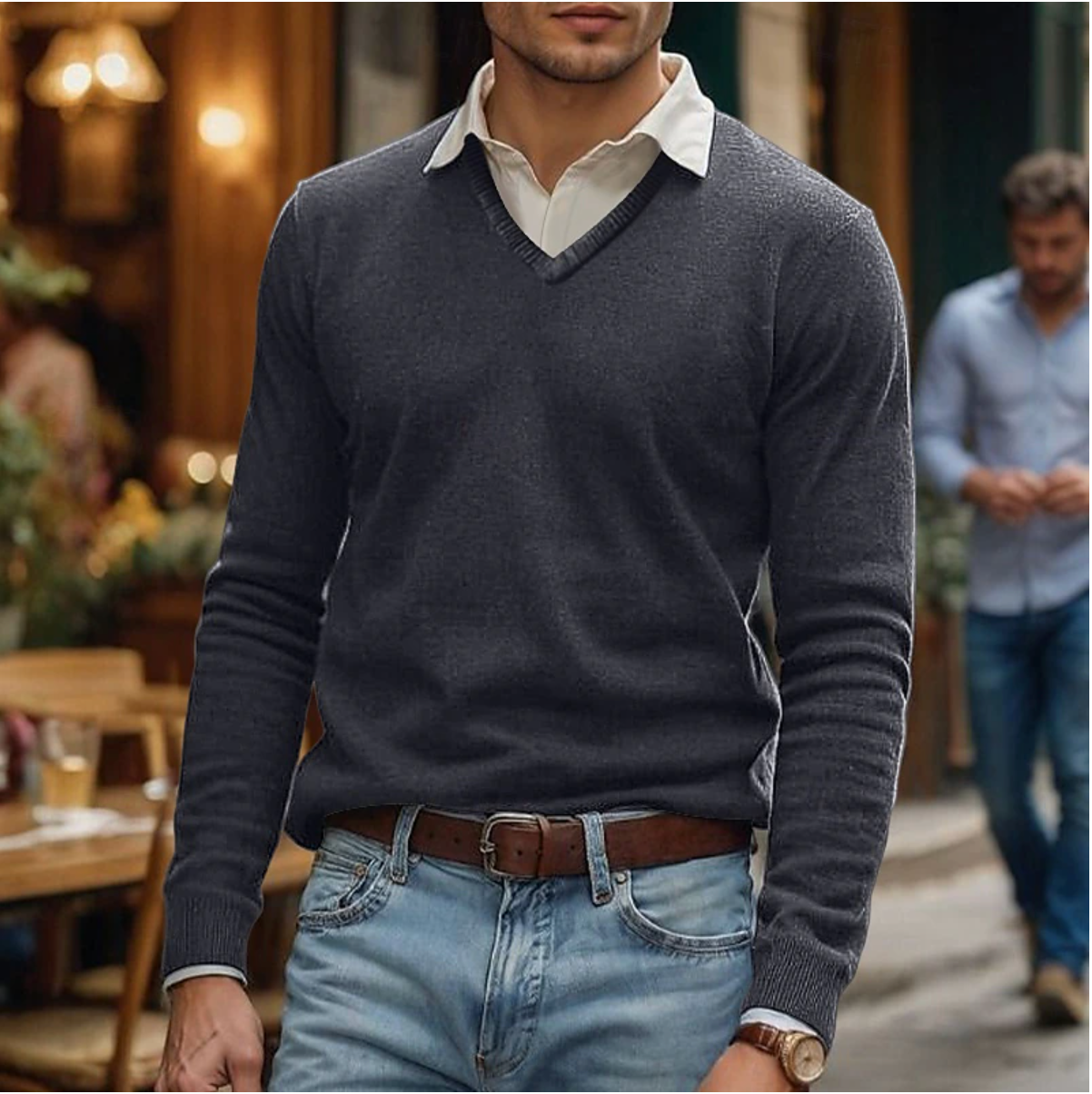 Heren V-Hals Trui – Elegant, Comfortabel & Veelzijdig
