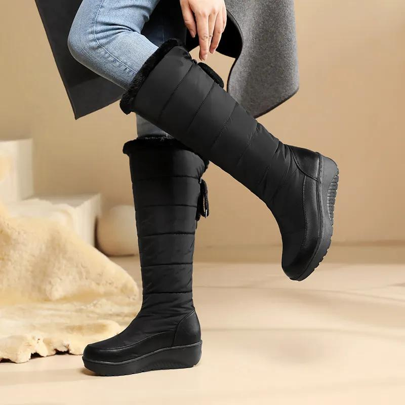 Dames Winterlaarzen met Bontvoering – Kniehoog & Warm voor Sneeuwdagen