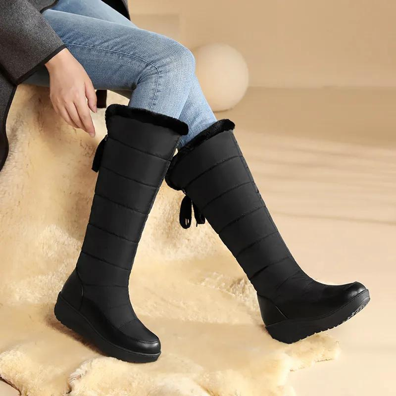 Dames Winterlaarzen met Bontvoering – Kniehoog & Warm voor Sneeuwdagen