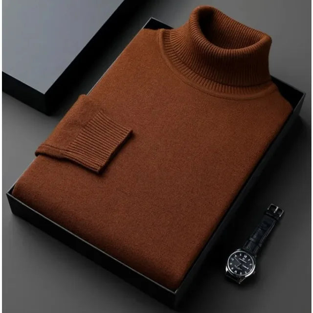 Heren Coltrui – Slim Fit Gebreide Trui met Lange Mouwen