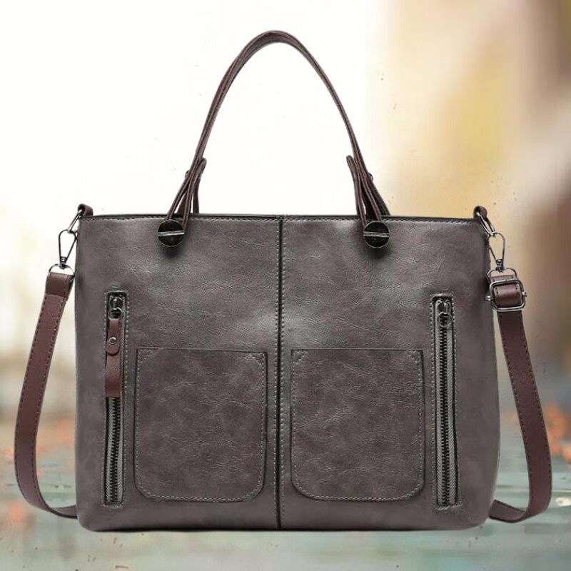 Elegante Vintage Leren Handtas voor Dames – Duurzaam & Stijlvol