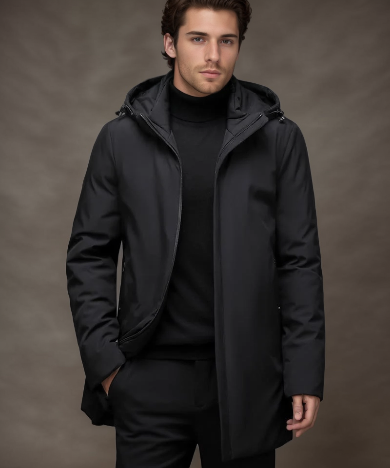 Heren Longline Parka met Meerdere Zakken - Warm en Modern