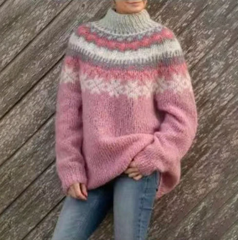 Damen Nordic Pullover Gestrickt