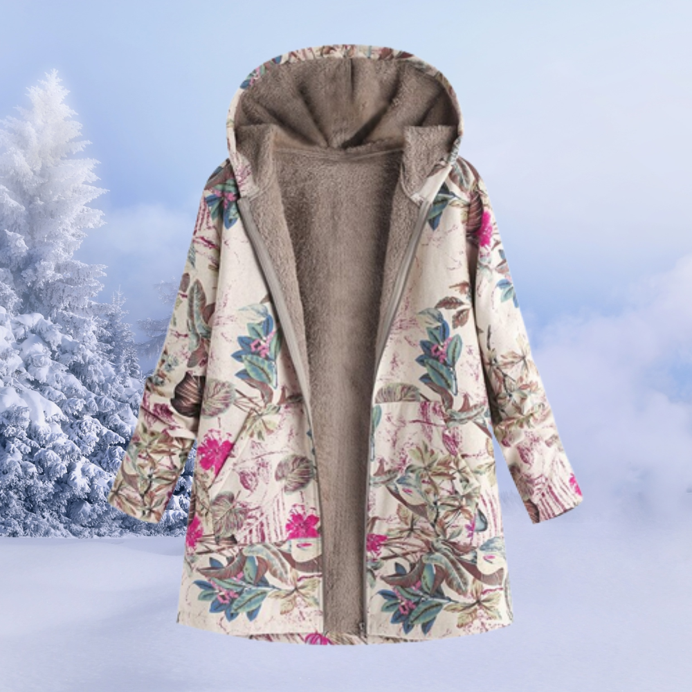 Floral Winter Set Damen – Warmes Kleidungsset mit Blumenmuster