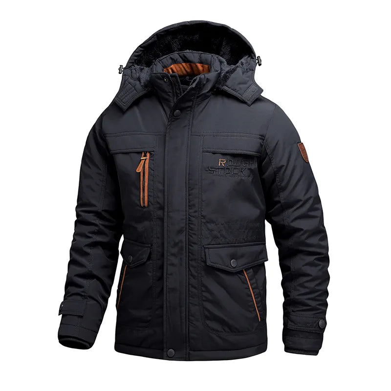 Heren Winterjas Tactisch – Waterdicht & Gevoerd met Afneembare Capuchon