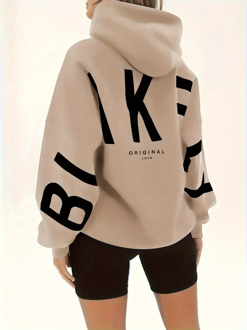 Warme Dames Hoodie Jas met Modieuze Print en Capuchon